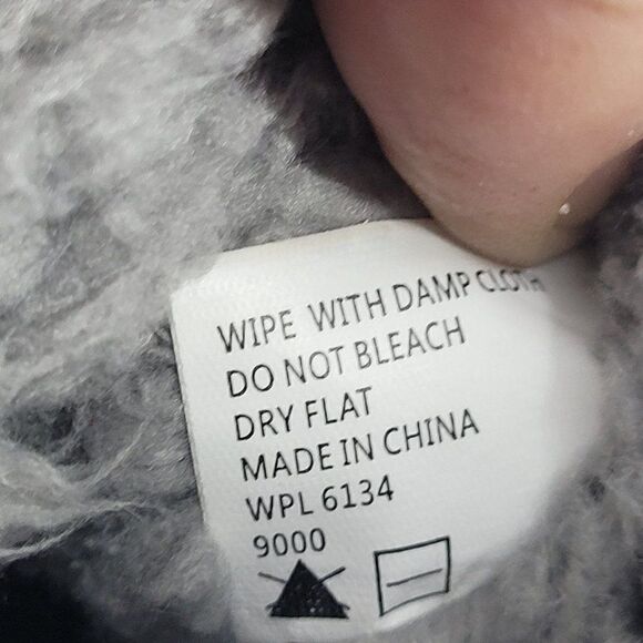 Muk Luks Boots 8 Gray Short Rib Knit Double Buckle Vegan Faux Suede Pull On - Picture 10 of 11